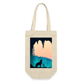 Wolf bei Nacht - Geschenkbeutel für Flaschen - Natur - Vorne
