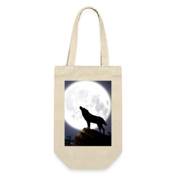 Wolf bei Nacht - Geschenkbeutel für Flaschen - Natur - Vorne