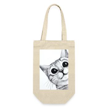 Niedliche Katze Zeichnung - Geschenkbeutel für Flaschen - Natur - Vorne