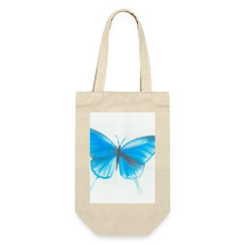 Blauer Schmetterling - Geschenkbeutel für Flaschen - Natur - Vorne