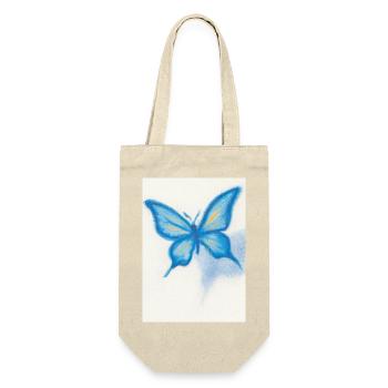 Blauer Schmetterling - Geschenkbeutel für Flaschen - Natur - Vorne