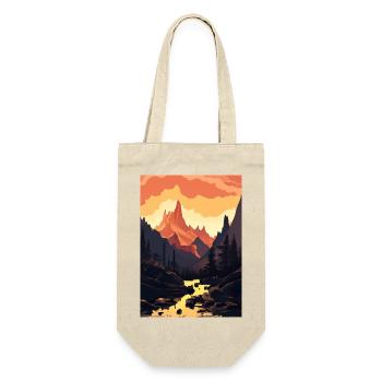 Sonnenuntergang Wald - Geschenkbeutel für Flaschen - Natur - Vorne