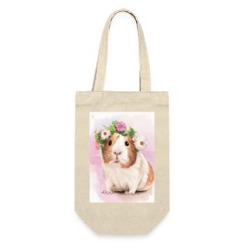 Buntes Meerschweinchen - Geschenkbeutel für Flaschen - Natur - Vorne