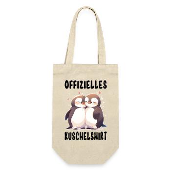 Offizielles Kuschelshirt Pinguine Liebe Herz Süß - Geschenkbeutel für Flaschen - Natur - Vorne