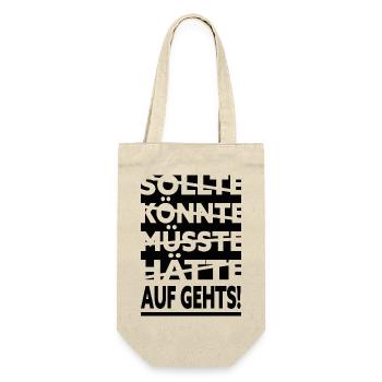Auf gehts schwarz - Geschenkbeutel für Flaschen - Natur - Vorne