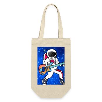 Astronaut spielt Gitarre - Geschenkbeutel für Flaschen - Natur - Vorne