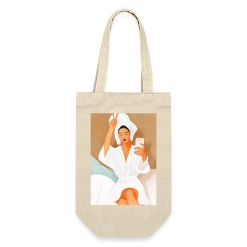 Bad Frauen Frieden - Geschenkbeutel für Flaschen - Natur - Vorne