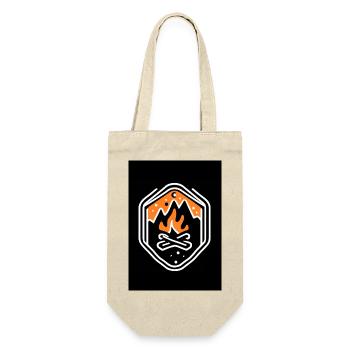 Camping Feuer - Geschenkbeutel für Flaschen - Natur - Vorne