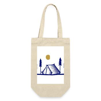 Camping-Zelt - Geschenkbeutel für Flaschen - Natur - Vorne
