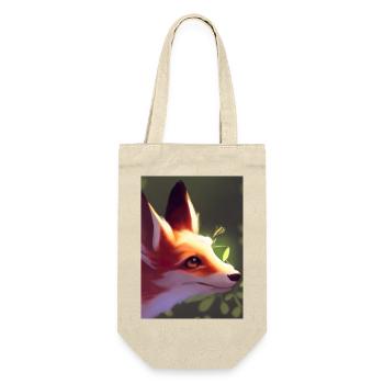 Niedliche Fuchs-Malerei - Geschenkbeutel für Flaschen - Natur - Vorne