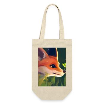 Niedliche Fuchs-Malerei - Geschenkbeutel für Flaschen - Natur - Vorne
