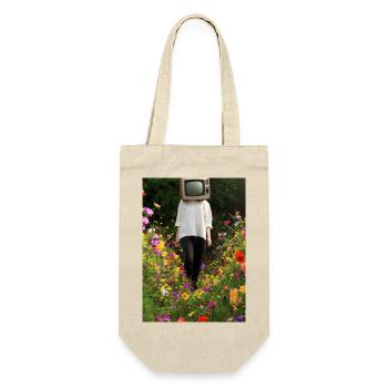 Flower TV Frauen - Geschenkbeutel für Flaschen - Natur - Vorne