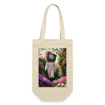 Flower TV Frauen - Geschenkbeutel für Flaschen - Natur - Vorne