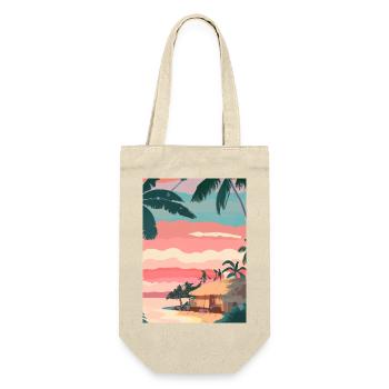 Hawaii Malerei - Geschenkbeutel für Flaschen - Natur - Vorne