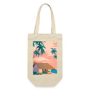 Hawaii Malerei - Geschenkbeutel für Flaschen - Natur - Vorne