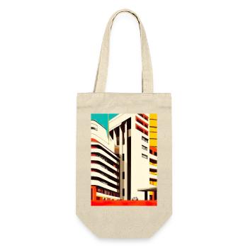 Minimalistisches Stadthaus - Geschenkbeutel für Flaschen - Natur - Vorne