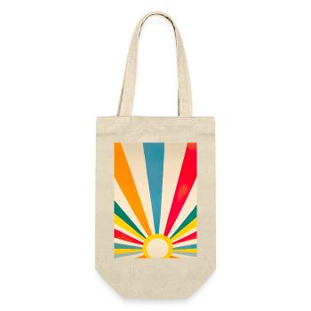 Minimalistische Sonne - Geschenkbeutel für Flaschen - Natur - Vorne
