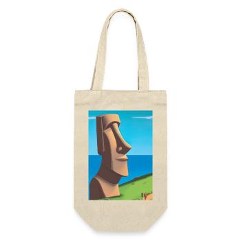 Monumentale Moai-Statuen - Geschenkbeutel für Flaschen - Natur - Vorne