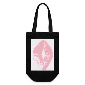 Rosa Lippen - Geschenkbeutel für Flaschen - Schwarz - Vorne