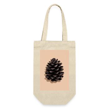 Schwarzer Kiefernzapfen - Geschenkbeutel für Flaschen - Natur - Vorne