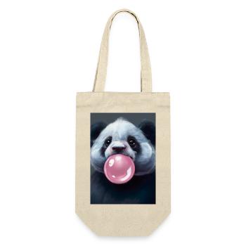 Kaugummi-Panda - Geschenkbeutel für Flaschen - Natur - Vorne