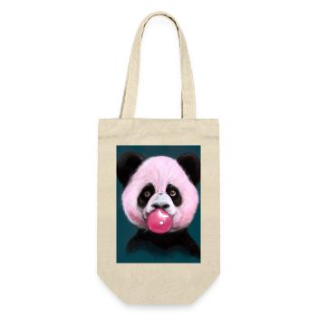 Kaugummi-Panda - Geschenkbeutel für Flaschen - Natur - Vorne