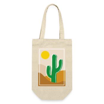 Kaktus in der Wüste - Geschenkbeutel für Flaschen - Natur - Vorne