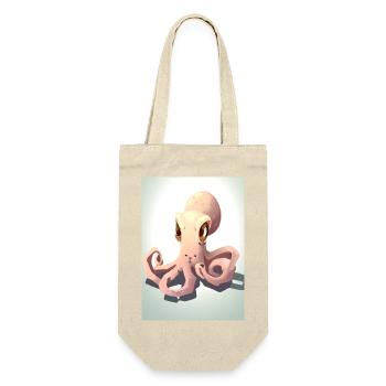 Niedlicher Oktopus - Geschenkbeutel für Flaschen - Natur - Vorne
