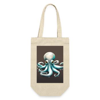 Niedlicher Oktopus - Geschenkbeutel für Flaschen - Natur - Vorne