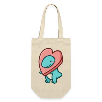 hugadino Heart T-Rex, Dino, Cute Dinosaur - Gift Bag for Bottles - nature - Front