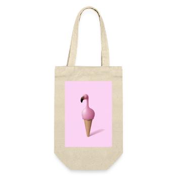 Flamingo-Eiscreme - Geschenkbeutel für Flaschen - Natur - Vorne