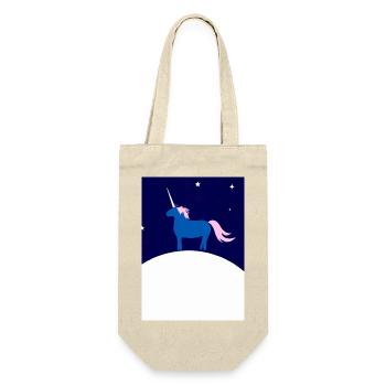 Mond Einhorn Minimal - Geschenkbeutel für Flaschen - Natur - Vorne