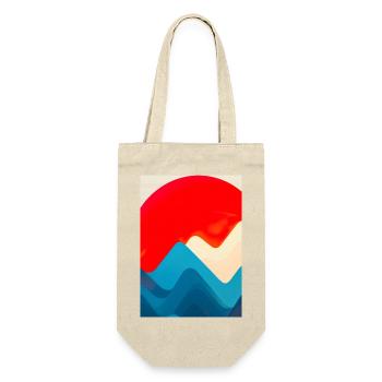 Retro Berge und Sonne - Geschenkbeutel für Flaschen - Natur - Vorne