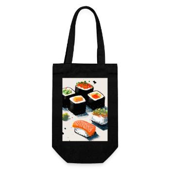 Sushi-Rollen - Geschenkbeutel für Flaschen - Schwarz - Vorne