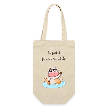 Vache cool personnalisable avec prénom - Sac à bouteille - nature - Devant