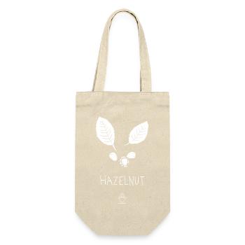 Hazel - Nature mit Schrift - Geschenkbeutel für Flaschen - Natur - Vorne