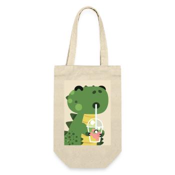 Niedliches Baby-Dinosaurier-Getränk Shake - Geschenkbeutel für Flaschen - Natur - Vorne