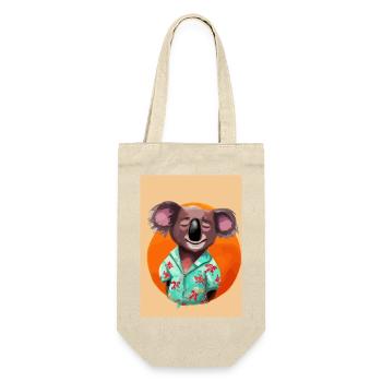 Koala mit Hawaii-Hemd - Geschenkbeutel für Flaschen - Natur - Vorne