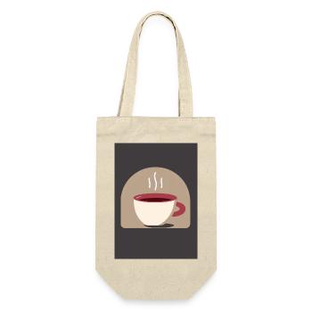 Minimalistischer Küchenkaffee - Geschenkbeutel für Flaschen - Natur - Vorne
