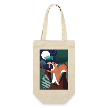 Squirrel and bird in the wild - Gift Bag for Bottles - nature - Front