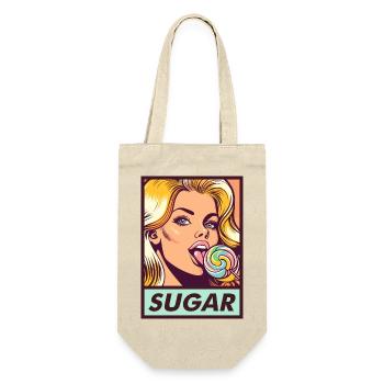 Retro Sugar Girl - Geschenkbeutel für Flaschen - Natur - Vorne