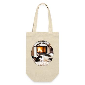 Lazy cat 4 - Gift Bag for Bottles - nature - Front