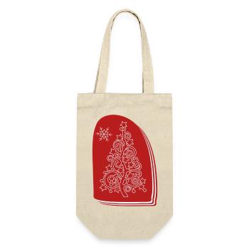 "Tree", Boho Line Art Design, Series "Xmas" - Gift Bag for Bottles - nature - Front
