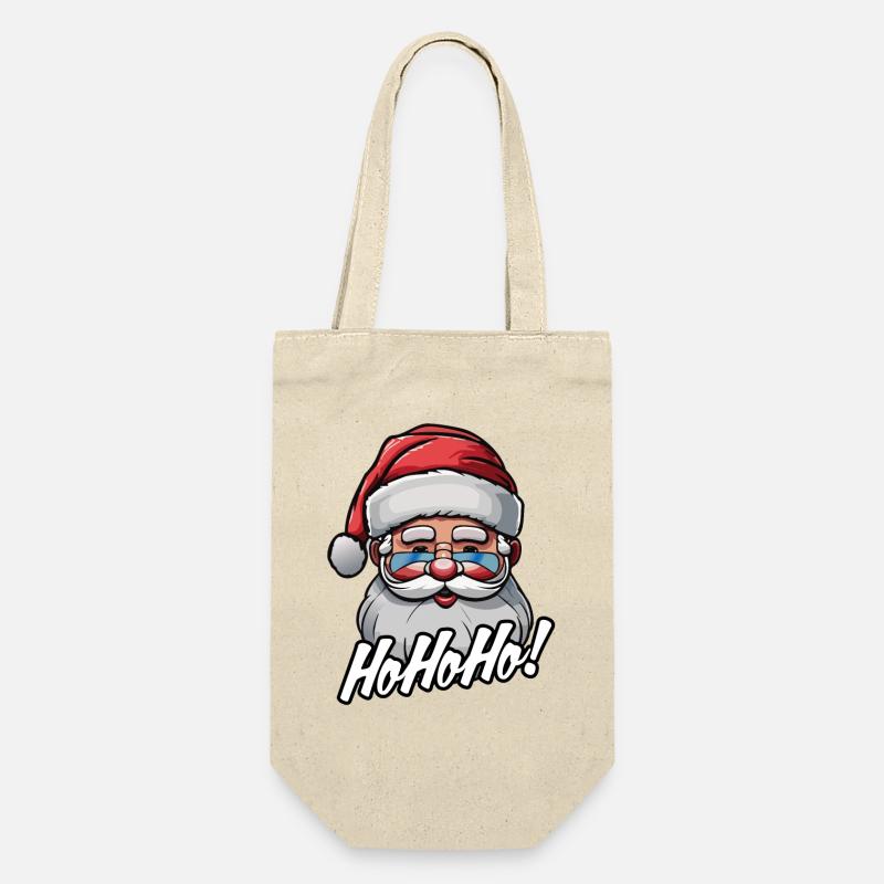 weihnachtsmann - Geschenkbeutel für Flaschen - Natur