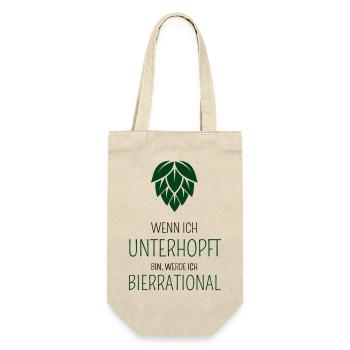Wenn ich unterhopft bin werde ich bierrrational - Geschenkbeutel für Flaschen - Natur - Vorne