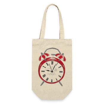Wecker Alarm Uhr - Geschenkbeutel für Flaschen - Natur - Vorne