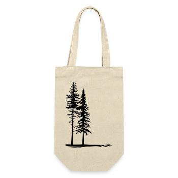 Silhouettes of two big trees in the forest - Gift Bag for Bottles - nature - Front