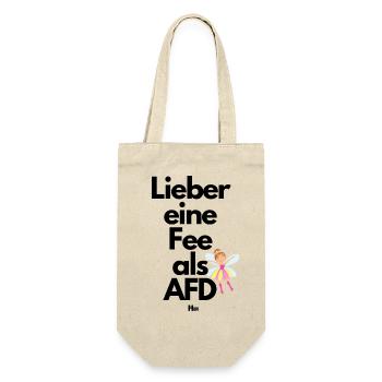 Lieber eine Fee als AFD - Geschenkbeutel für Flaschen - Natur - Vorne