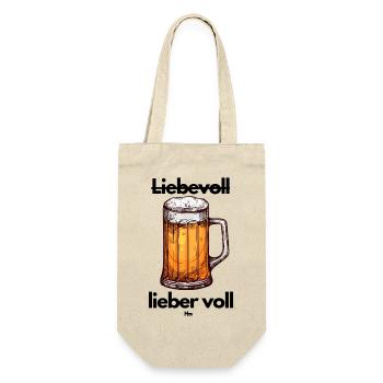 Malle Liebevoll vs lieber voll - Geschenkbeutel für Flaschen - Natur - Vorne