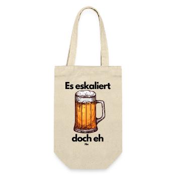 Malle Es eskaliert eh - Geschenkbeutel für Flaschen - Natur - Vorne